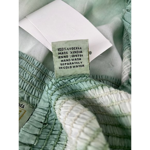 Ananta crop top maxi skirt small 2 piece set tie dye green white smocked - Picture 10 of 12